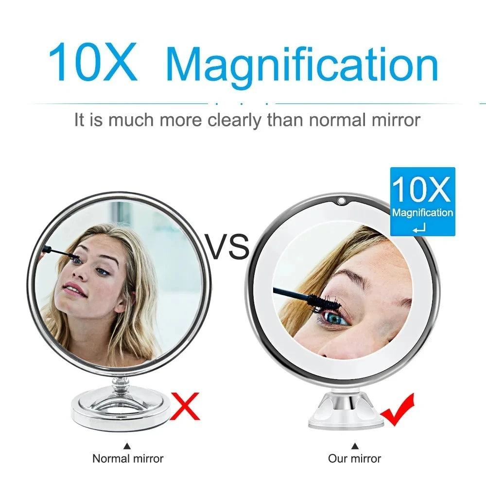 Flexible 10x Magnifying Vanity Mirror with Lights Touch Screen