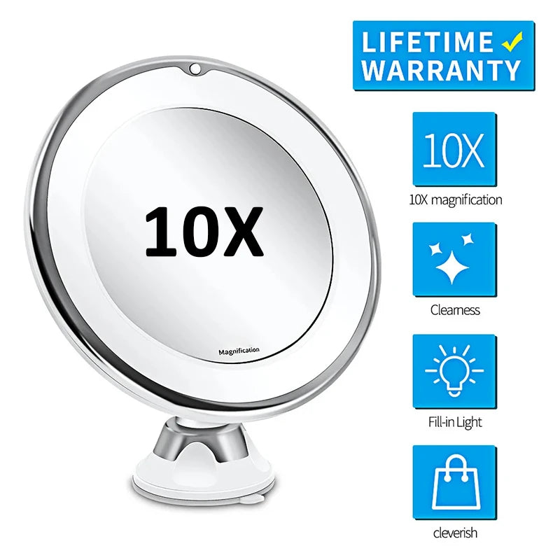 Flexible 10x Magnifying Vanity Mirror with Lights Touch Screen