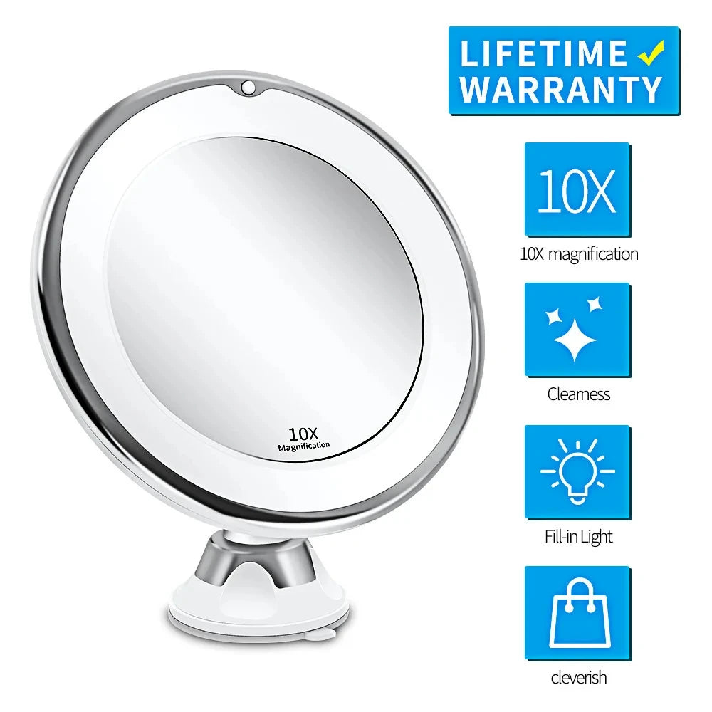 Flexible 10x Magnifying Vanity Mirror with Lights Touch Screen