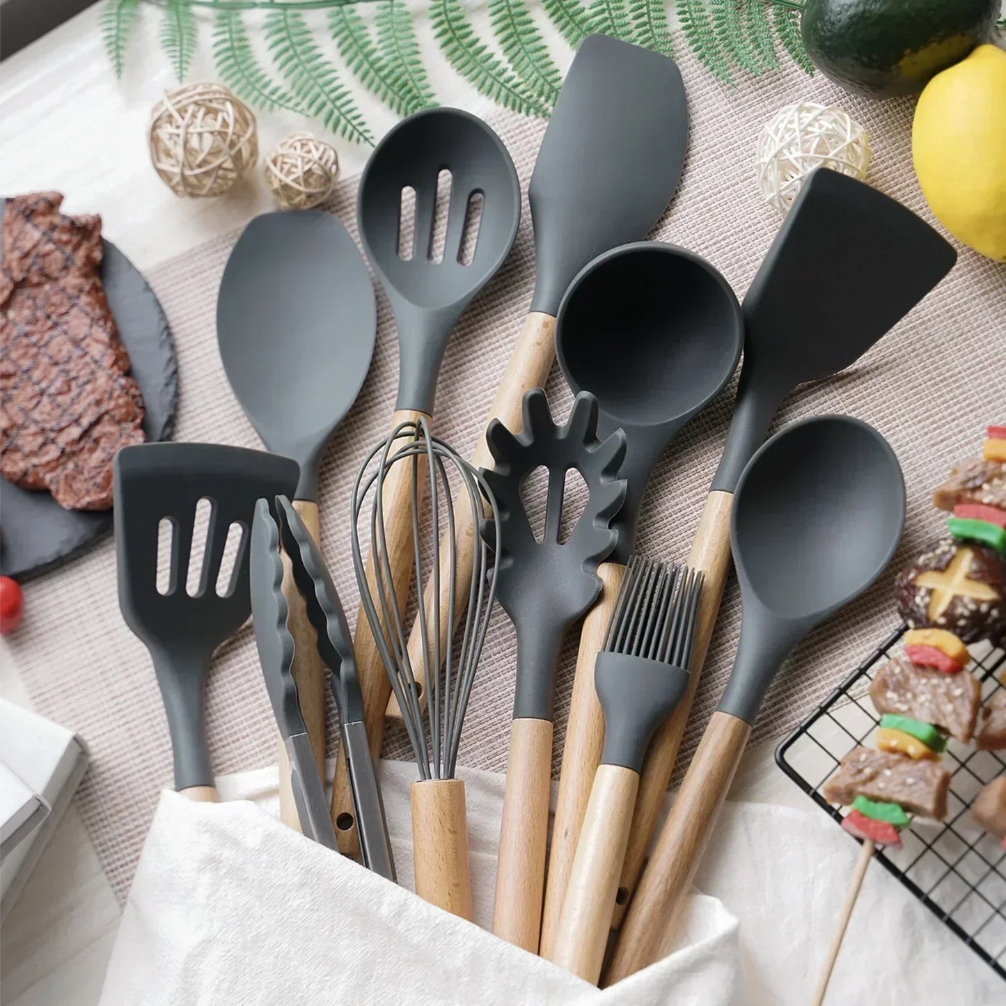 12PCS Silicon Kitchen Utensils Set