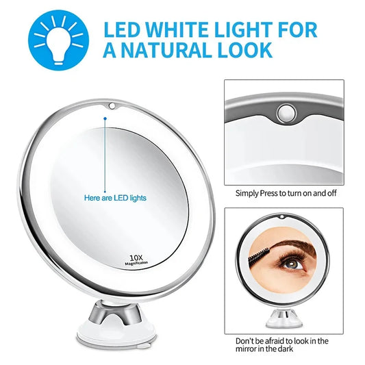 Flexible 10x Magnifying Vanity Mirror with Lights Touch Screen